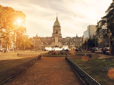 Buenos Aires, Nationalkongressgebaude bei Sonnenuntergang skrivanek